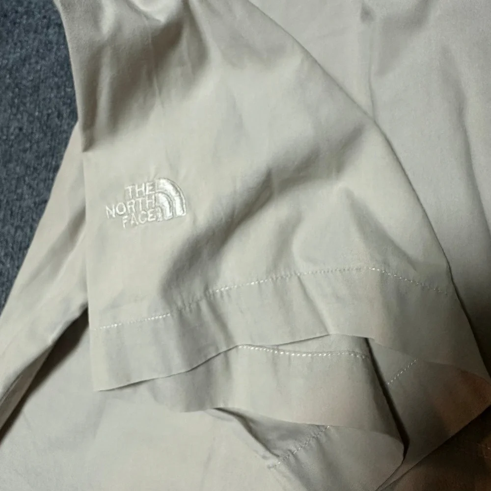 The North Face Mens Large Short Sleeve Button Down Fishing Shirt Tan Cotton L/G